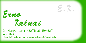 erno kalnai business card